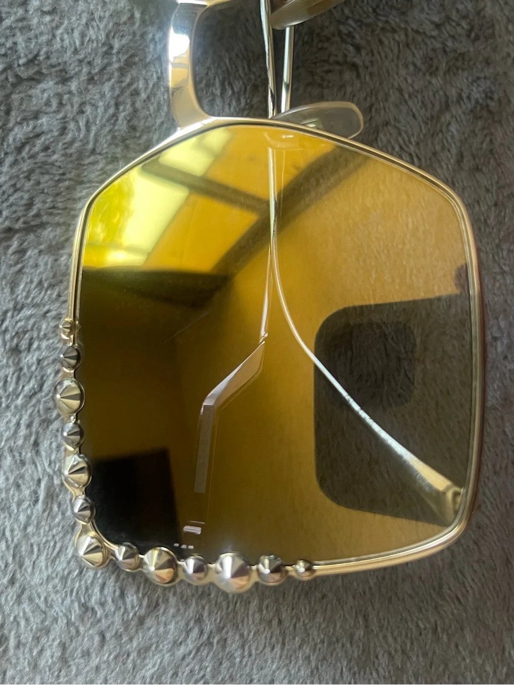 Fendi Gold Frame Women’s Sunglasses with Yellow Gradient Lenses - Picture 5 of 12